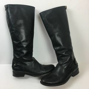 Frye Leather Riding Boots Round Toe 76431